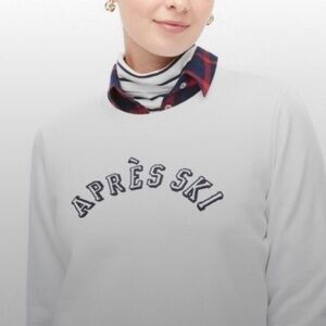 J. Crew White Après Ski Crew Neck Sweatshirt